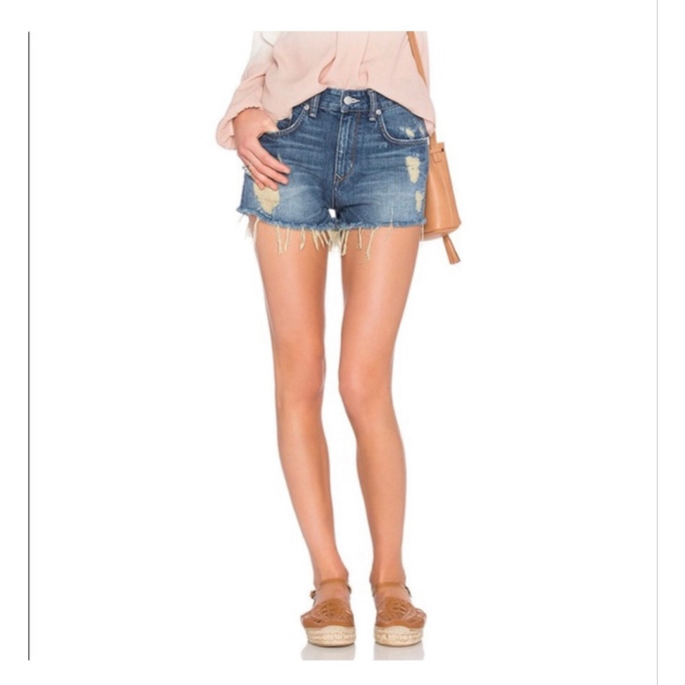 Lovers + Friends Jack High Rise Denim Jean Shorts in Grove- Size 25